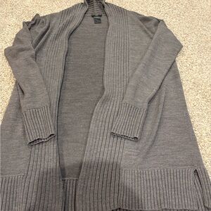 Gray Open Front Cardigan